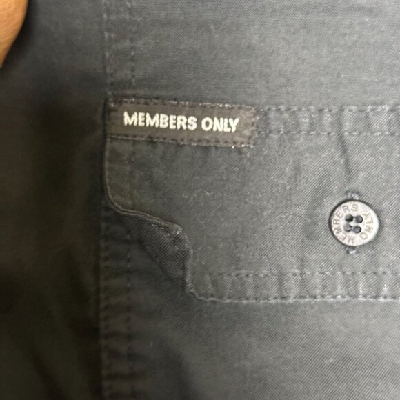 VTG Members Only Y2K Polo Button up Shirt Men S Black Punk Goth Band Grunge 90s - Picture 6 of 16